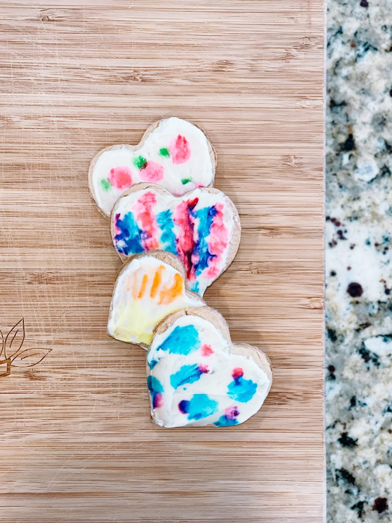 painted heart shaped sugar cookies