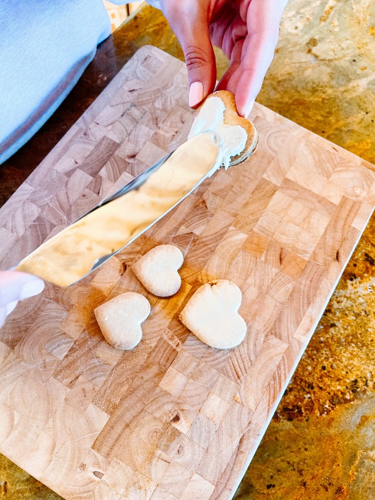 frosted heart shaped sugar cookies