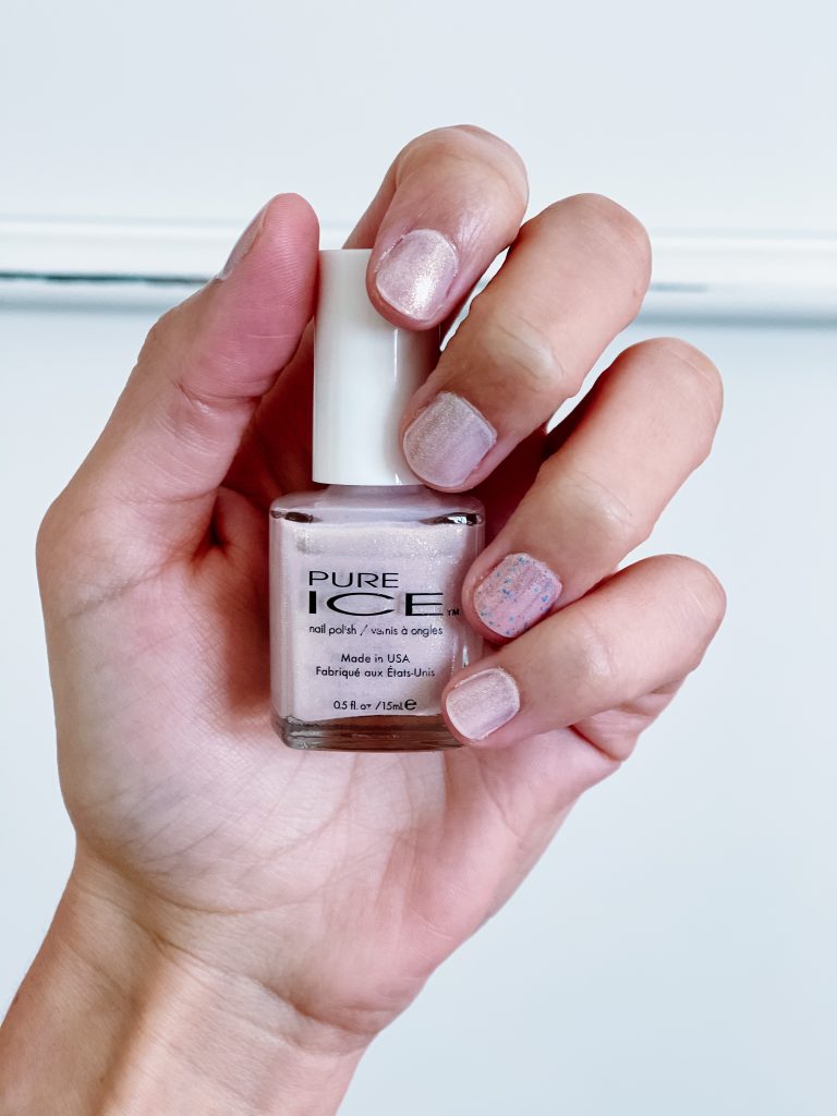 shimmer pink nail polish